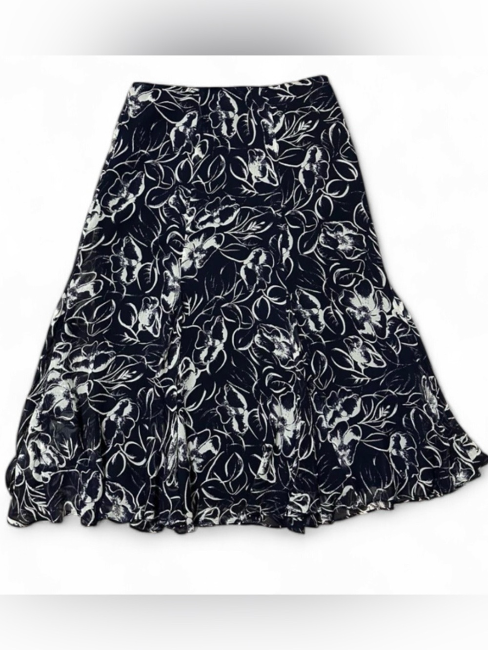 Ralph Lauren Black Floral 100% Silk Size: 4